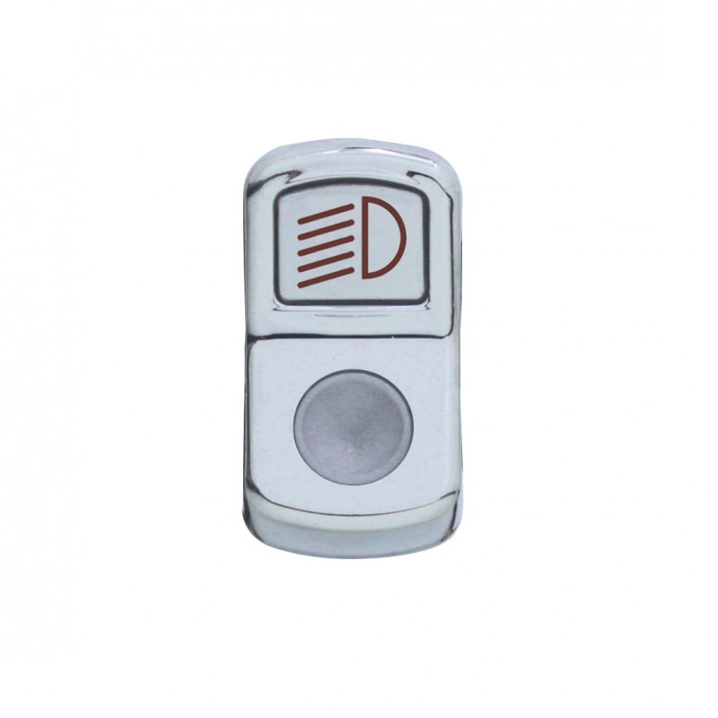 Chrome Plastic "Headlight" Rocker Switch Cover - Indented