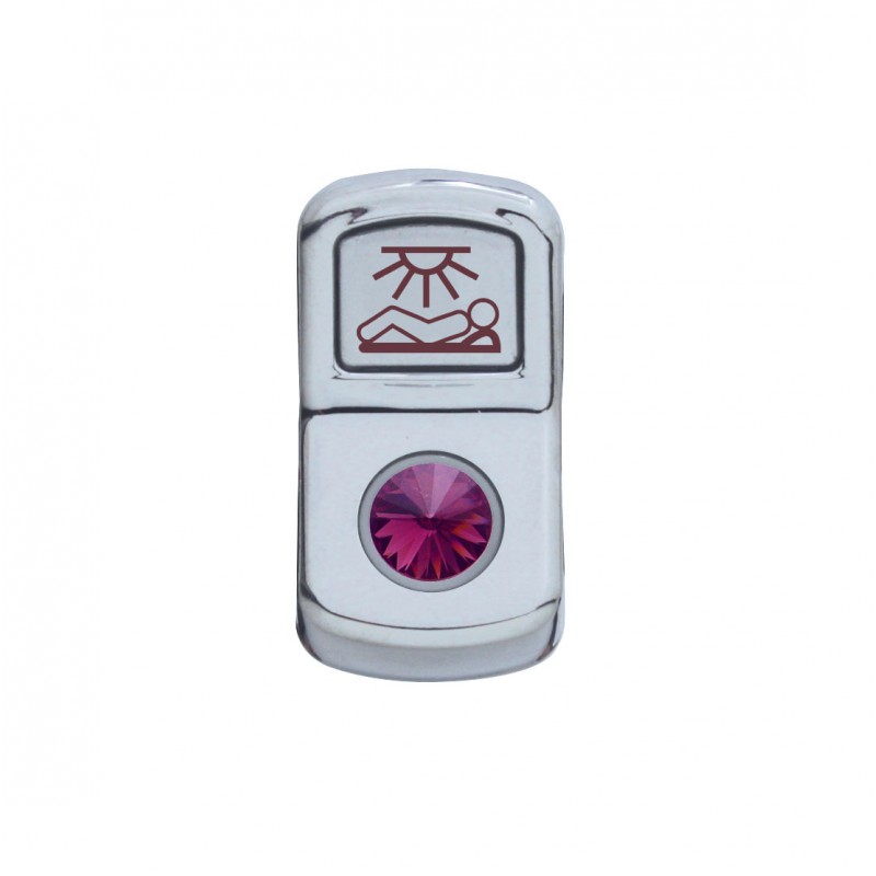 Chrome Plastic "Sleeper Light" Rocker Switch Cover W/ Diamond - Purple