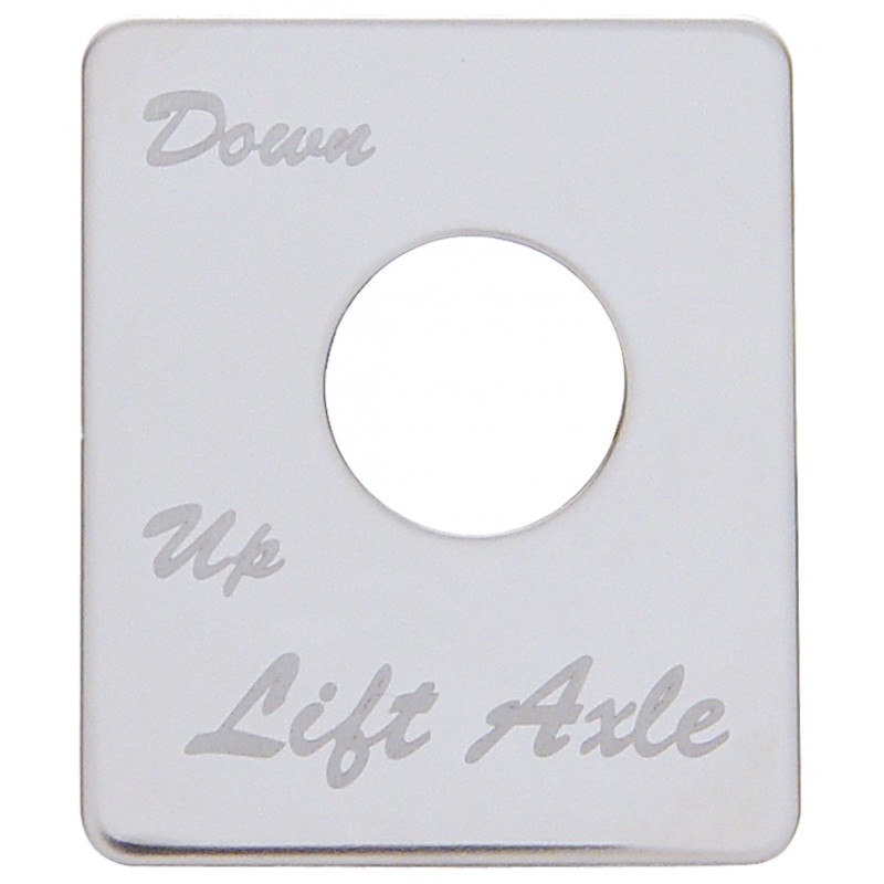 Stainless Steel Peterbilt Switch Plate - Lift Axle (Down/Up)