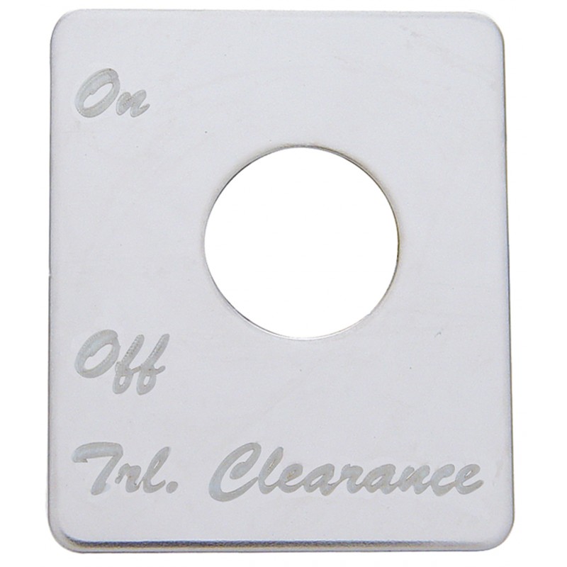 Stainless Steel Peterbilt Switch Plate - Trailer Clearance