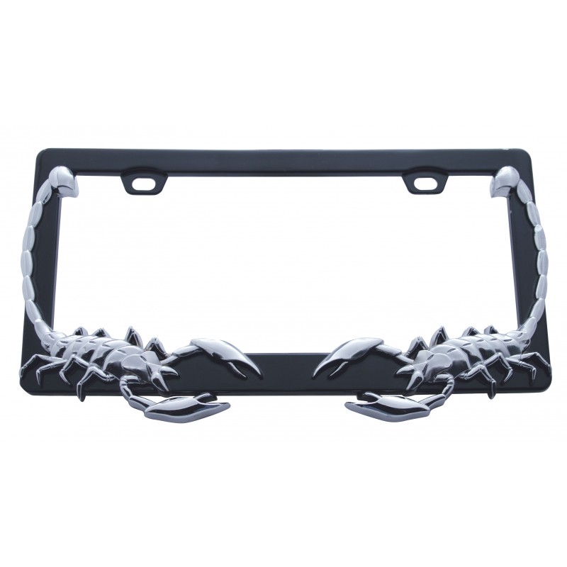 Chrome Designer License Frame - Scorpion
