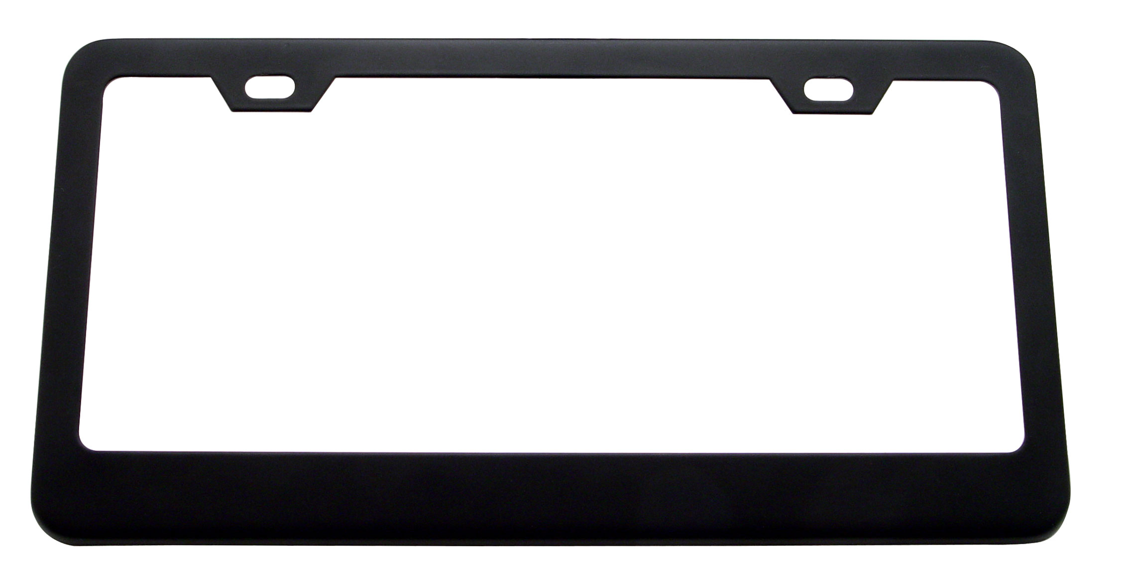 Black Plain Wide Bottom License Frame - 2 Holes
