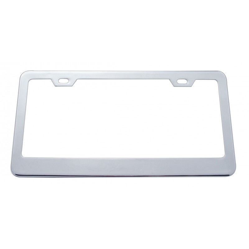 Chrome Plain 1 1/16" Wide Bottom License Frame - 2 Holes