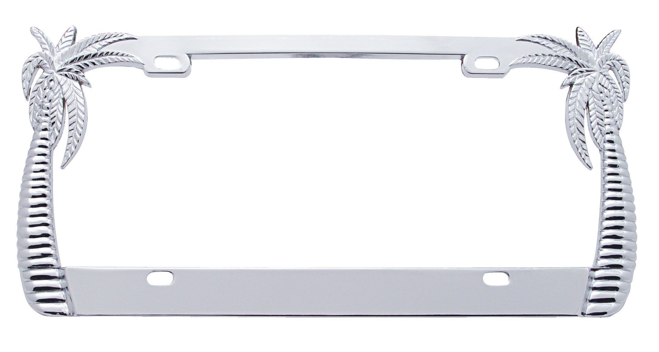 Chrome Palm Tree License Frame - Up Style