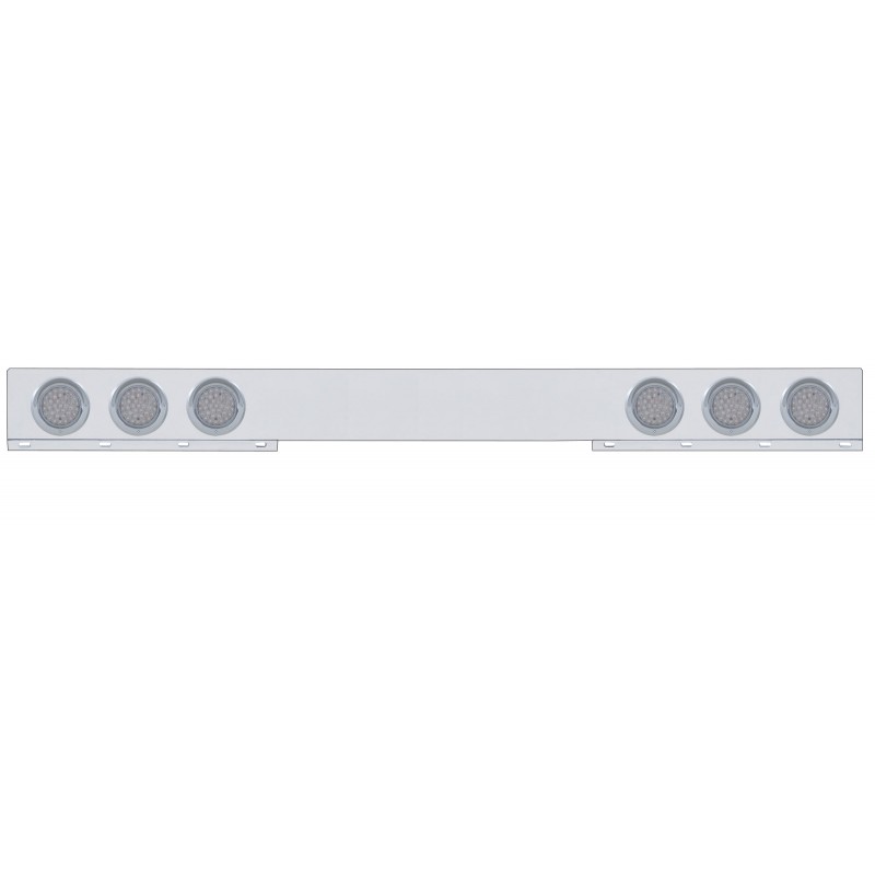 Stainless Steel 1 Piece Rear Light Bar W/ Six 36 Red Led 4" Economy Light W/ Visor - Clear Lens