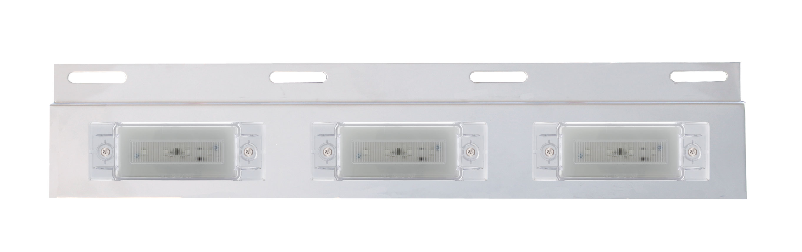 Stainless Steel Top Mud Flap Light Bracket W/ 3 16 Amber Led Large Rectangula "Glo" Light - Clear Lens