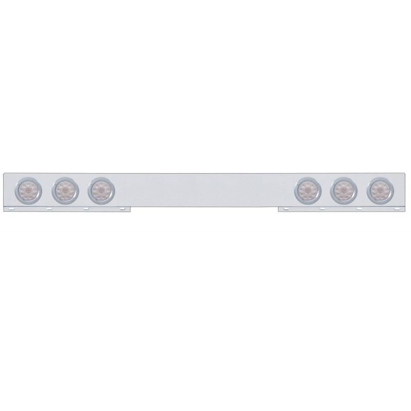Chrome Rear Light Bar W/ Six 10 Red Led 4" Light W/ Bezel - Clear Lens