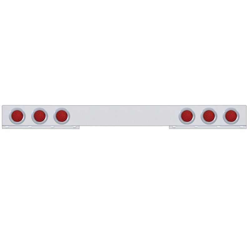 Chrome 1 Piece Rear Light Bar W/ Six 36 Red Led 4" Economy Light W/ Bezel - Red Lens