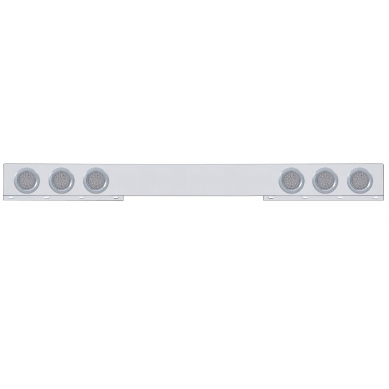Stainless Steel 1 Piece Rear Light Bar W/ Six 36 Red Led 4" Economy Light W/ Bezel - Clear Lens
