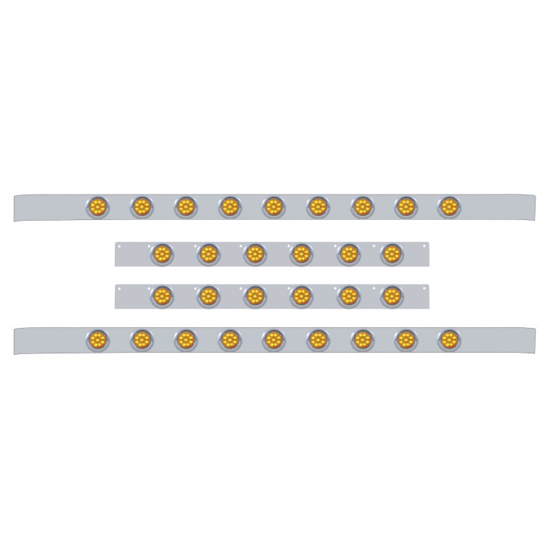 S.S. Kenworth60" Sleeper Light Panel With Thirty 9 Amber Led 2" Light With Visor - Amber Lens