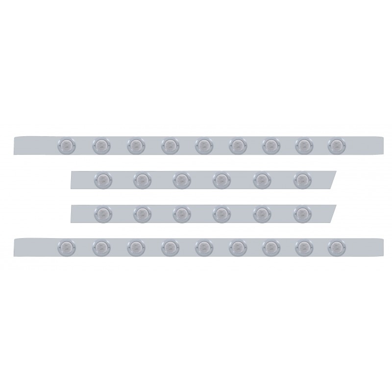 S.S. Peterbilt63" Sleeper Light Panel With Thirty 9 Amber Led 2" Light With Bezel - Clear Lens