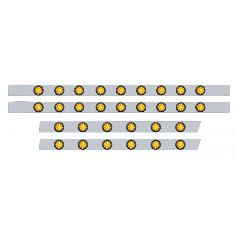 S.S. Peterbilt63" Sleeper Light Panel With Thirty 9 Amber Led 2" Beehive Lt With Grommet - Amber Lens