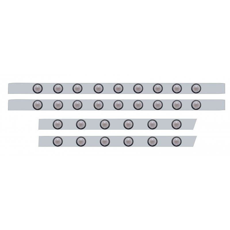 S.S. Peterbilt63" Sleeper Light Panel With Thirty 9 Amber Led 2" Beehive Lt With Grommet - Clear Lens