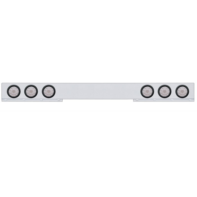 Chrome 1 Piece Rear Light Bar W/ Six 10 Red Led 4" Light W/ Grommet - Clear Lens