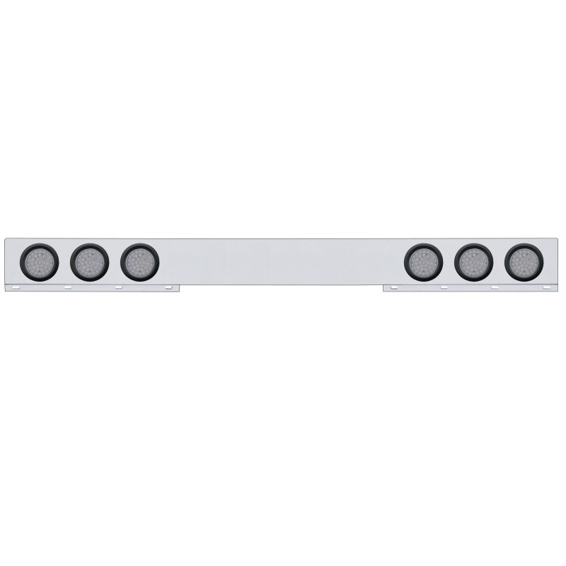 Chrome 1 Piece Rear Light Bar W/ Six 36 Red Led 4" Economy Light W/ Grommet - Clear Lens