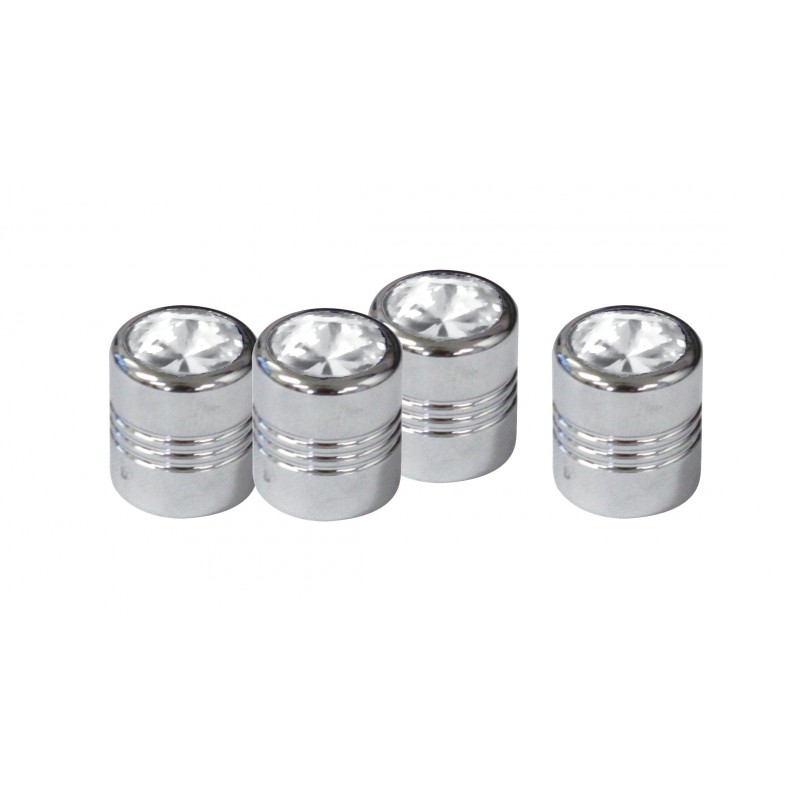 (4/Card) Diamond Valve Caps - Clear
