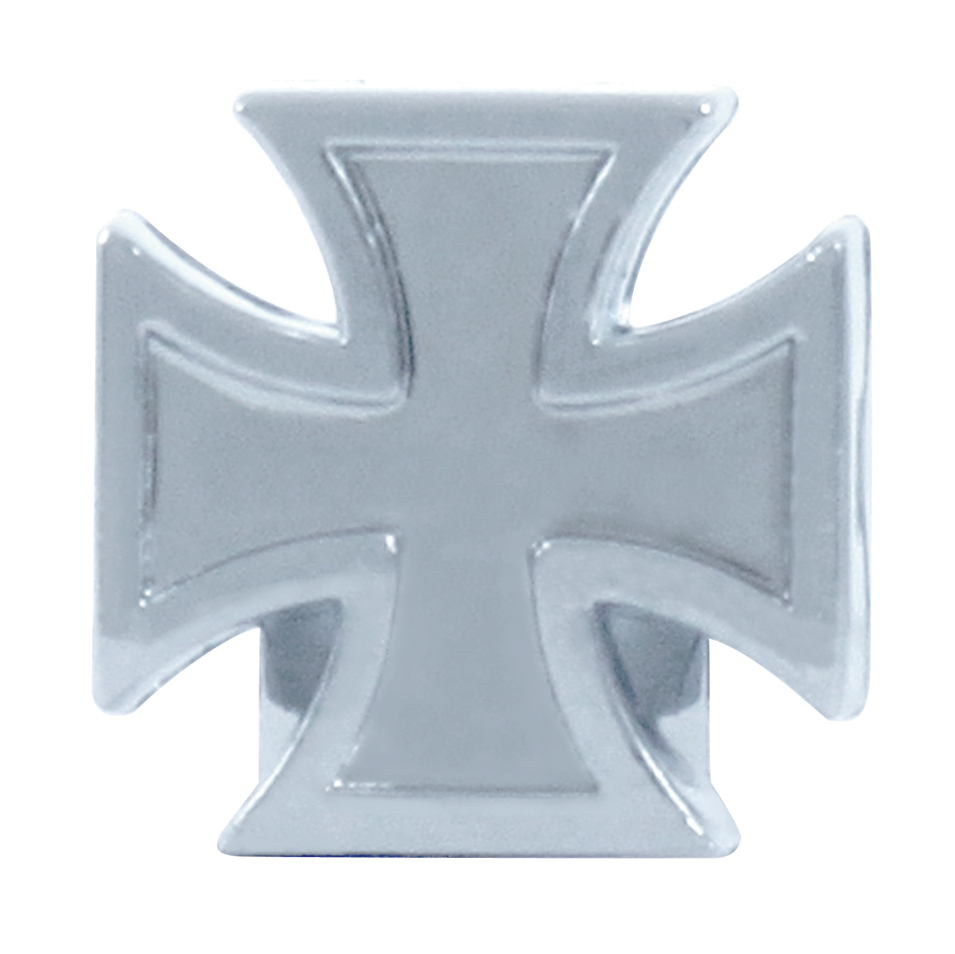 (4/Card) Chrome "Iron Cross" Valve Stem Cap Set