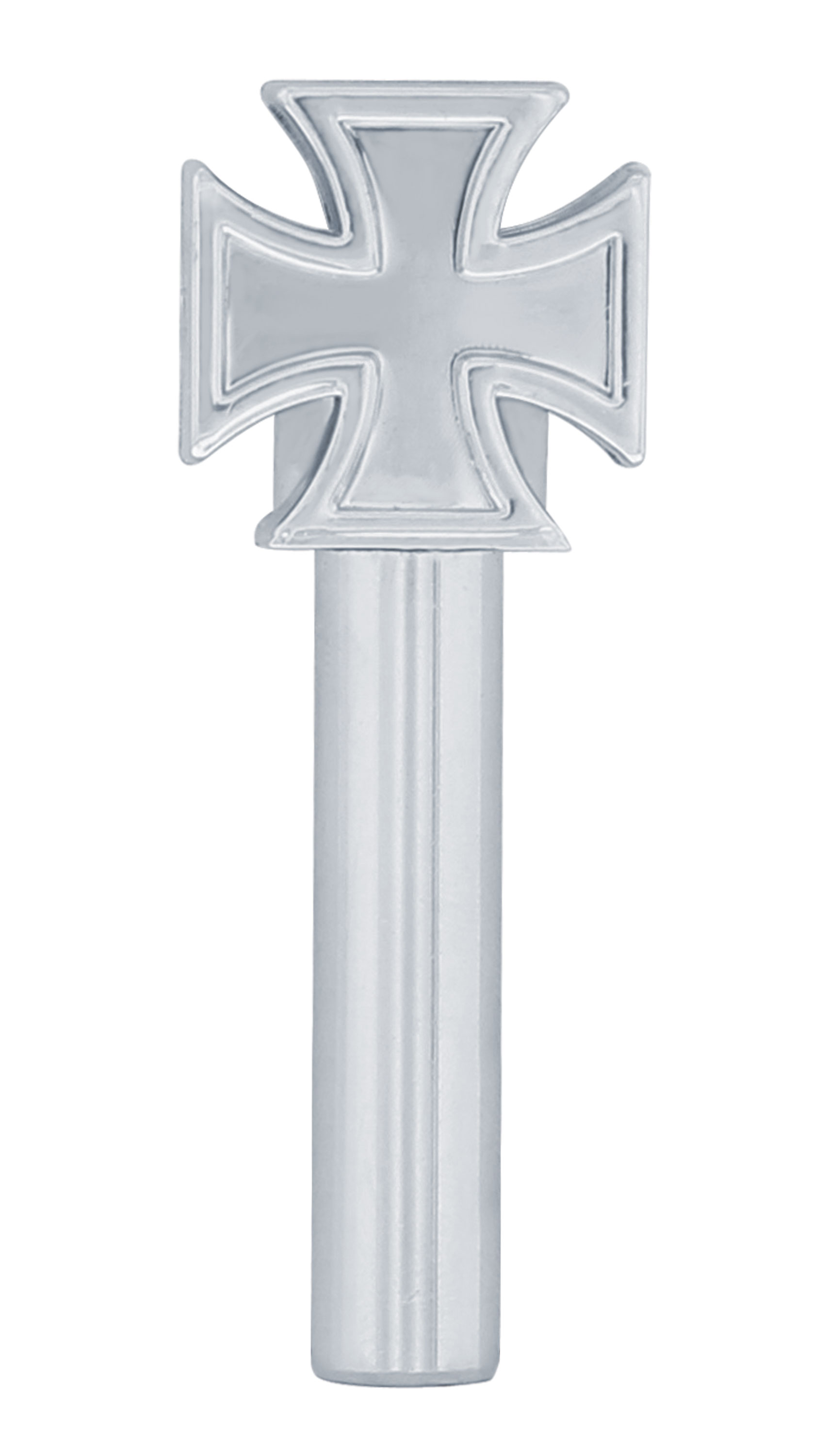 (2/Card) Chrome Iron Cross Door Lock Knobs