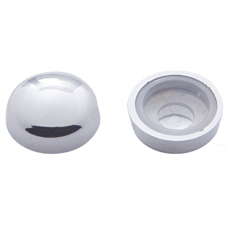 (10/Card) Chrome Plastic Snap-On Cap - Size 14/14 Screw