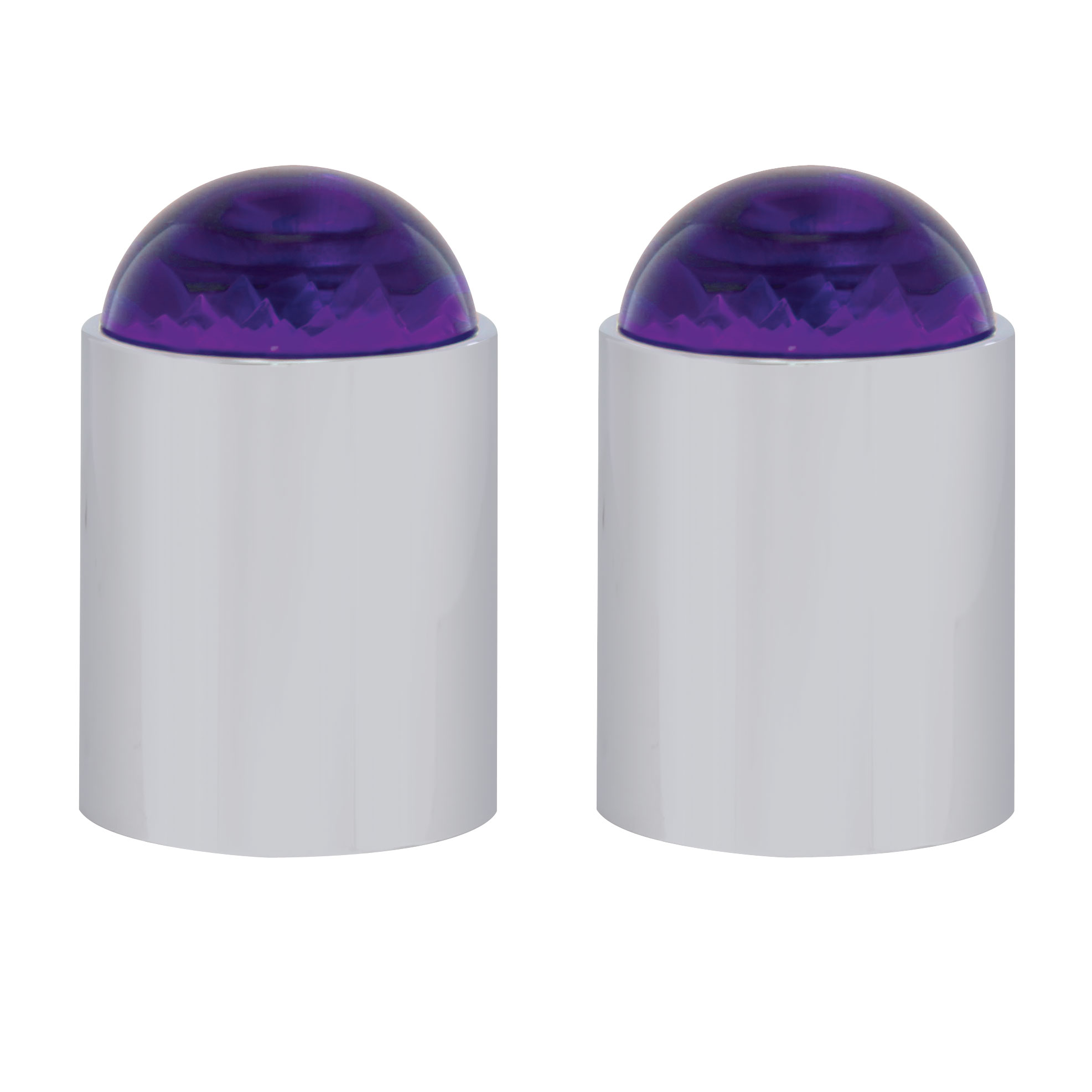 (2/Card) Chrome Top Base W/ Dome Lens - Purple
