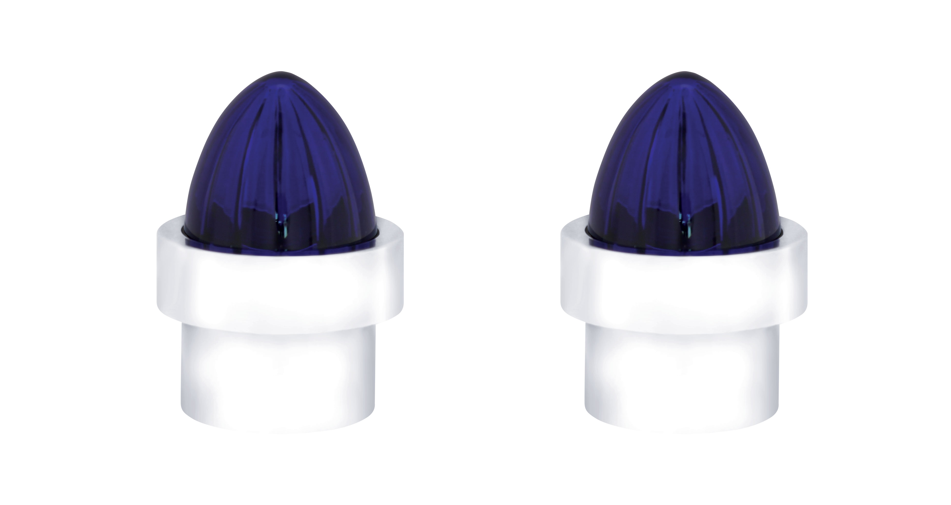 (2/Card) Chrome Top Base W/ Plastic Watermelon Lens - Blue
