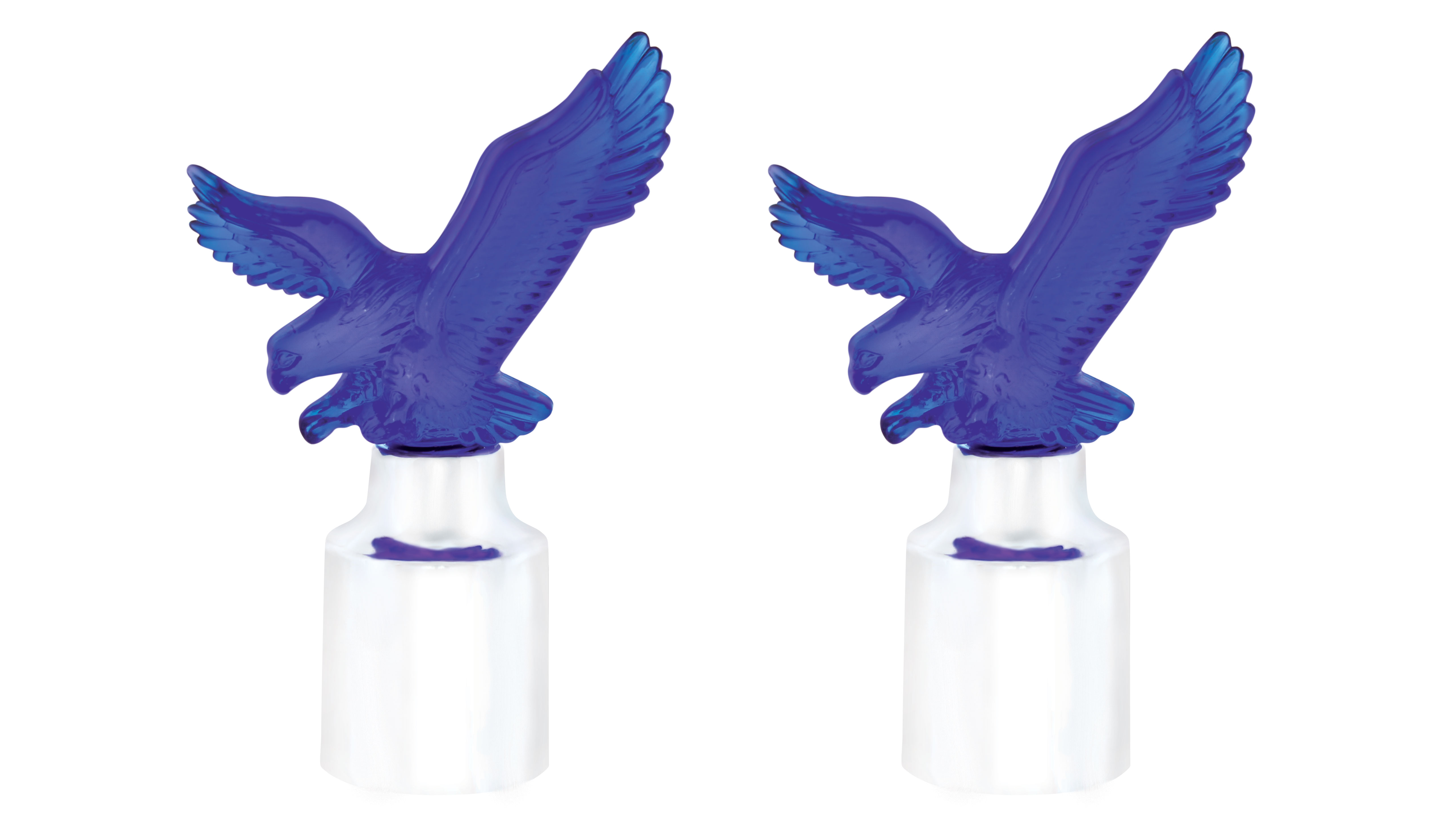 (2/Card) Chrome Top Base W/ Eagle - Blue