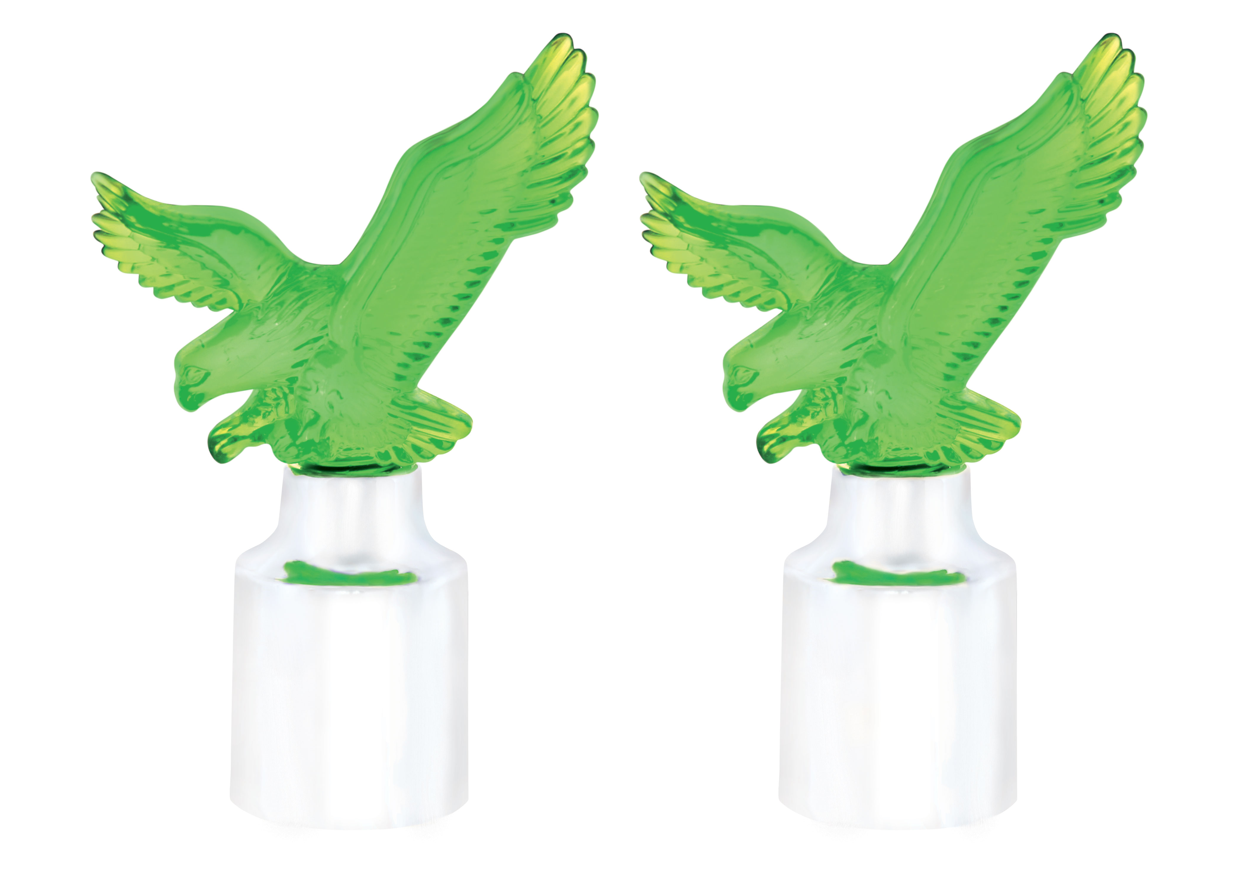 (2/Card) Chrome Top Base W/ Eagle - Green