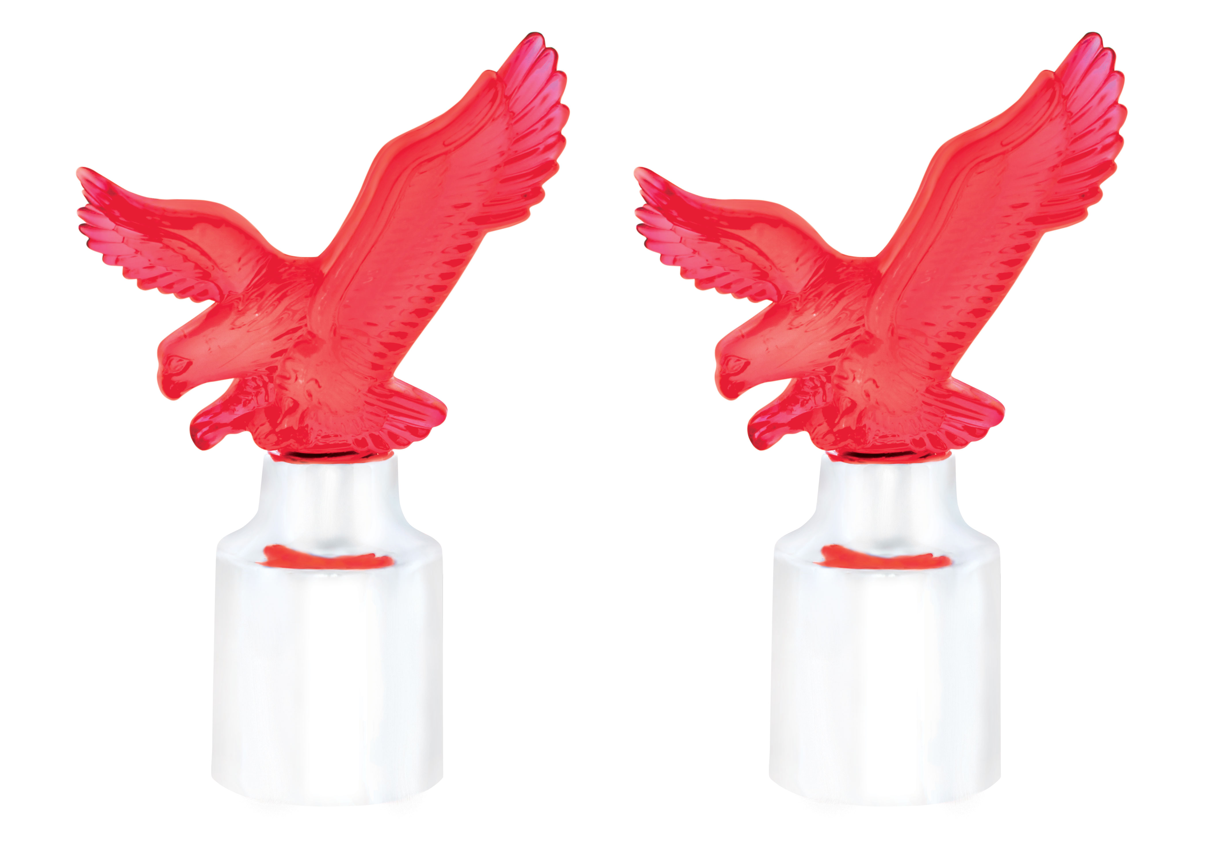 (2/Card) Chrome Top Base W/ Eagle - Red