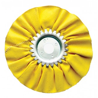 6" Yellow Treated Airway Buff - 12 Ply, 5/8" & 1/2" Arbor