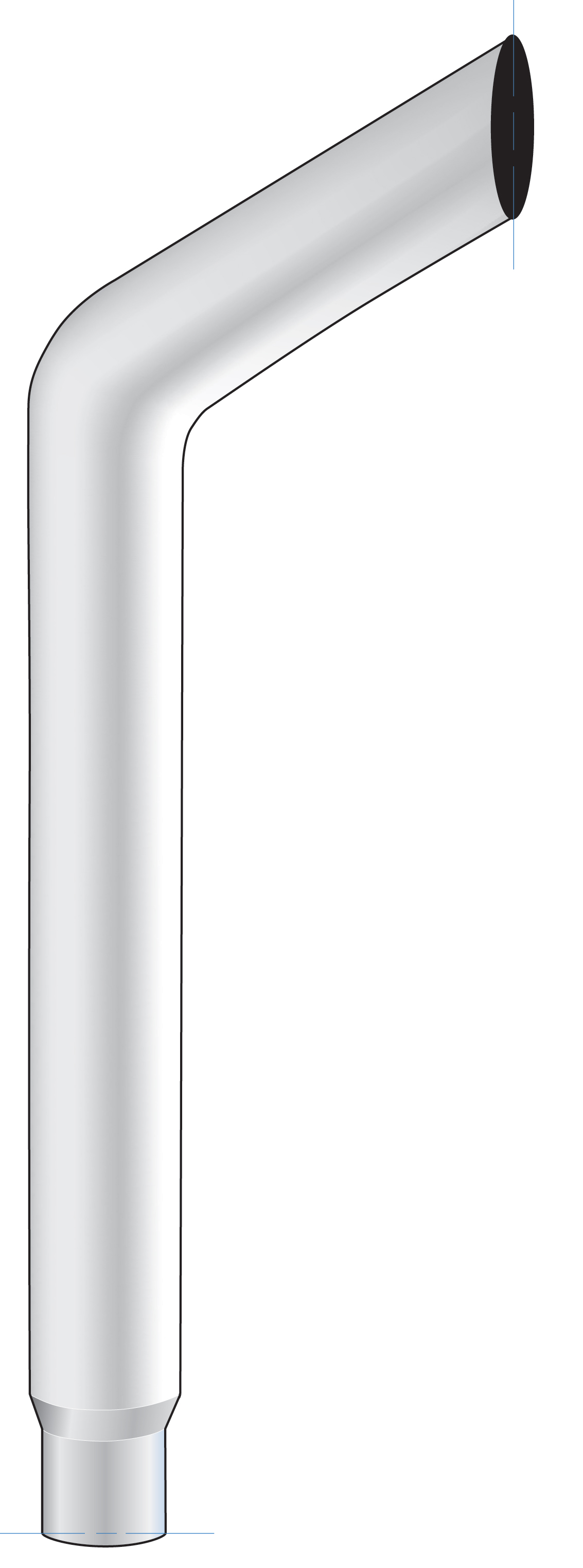 Bull Horn Exhaust, Reducing 8"-5" O.Dia., Bottom, 36" L