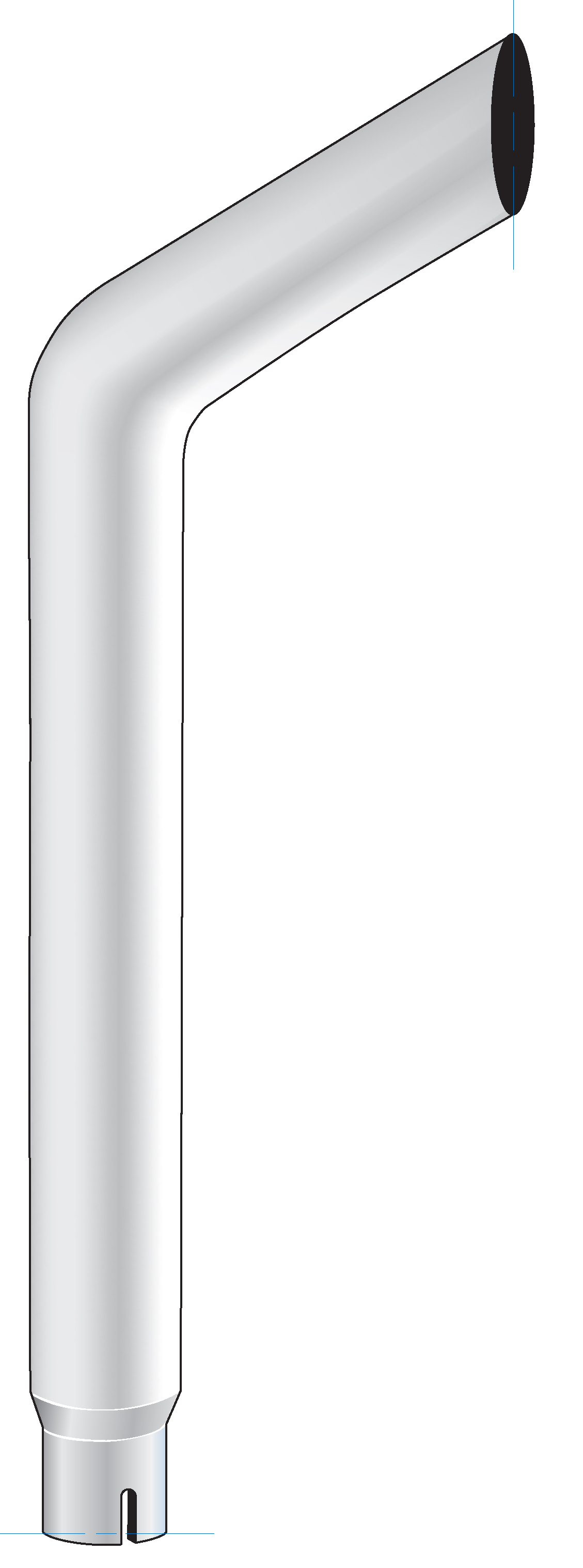 Bull Horn Exhaust, Reducing 6"-5" I.Dia., Bottom, 84" L