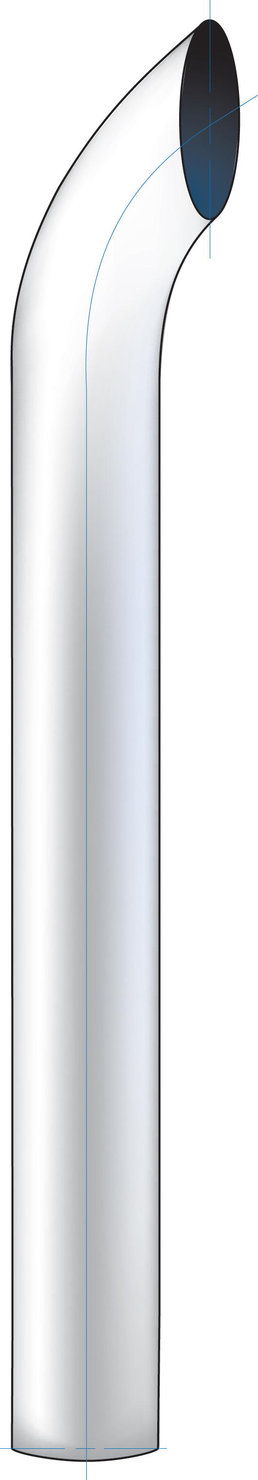 Curved Exhaust, 6" Dia., 60" L