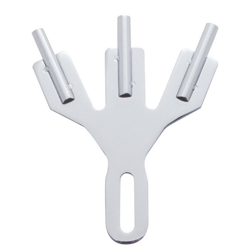 Chrome 3 Post Flag Holder