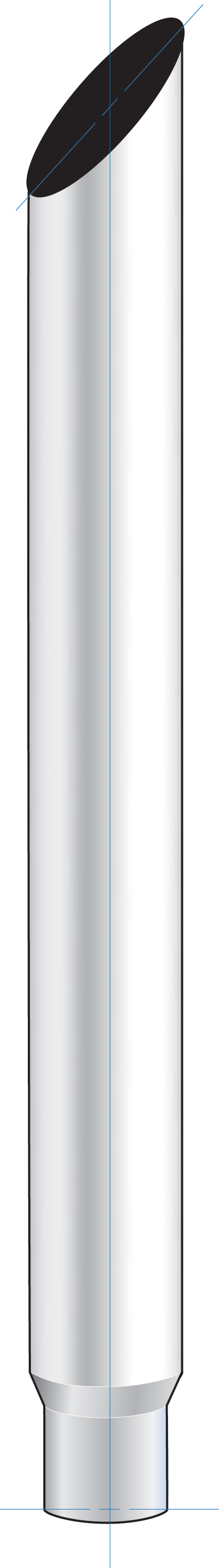 Mitred Exhaust, Reducing 6"-5" O.Dia., Bottom, 60"L