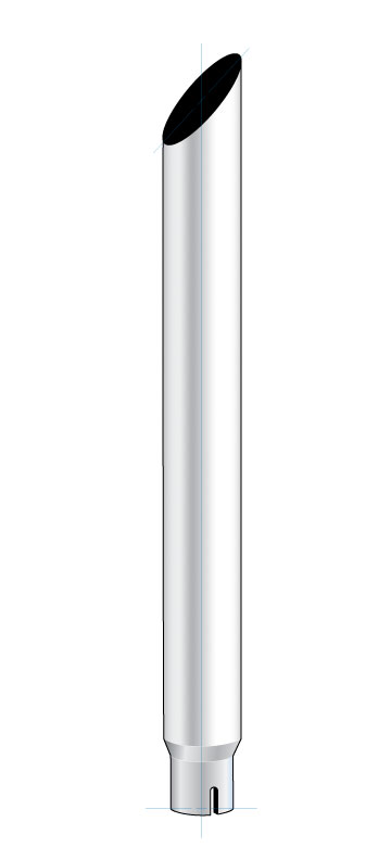 Mitred Exhaust, Reducing 6"-5" I.Dia., Bottom, 120"L