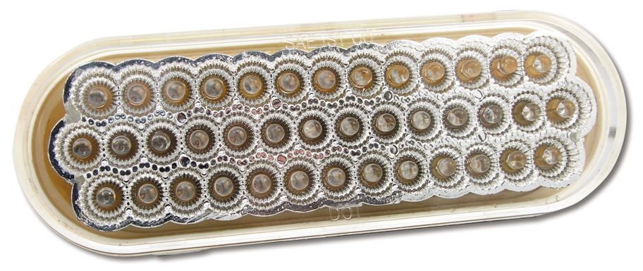 Oval Clear Amber Stop, Turn & Tail LED, (40 Diodes)