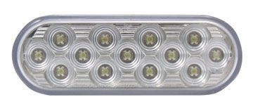 Oval Mirror Clear Amber Stop, Turn & Tail LED, (13 Diodes)