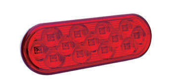 Oval Mirror Red Stop, Turn & Tail LED, (13 Diodes)