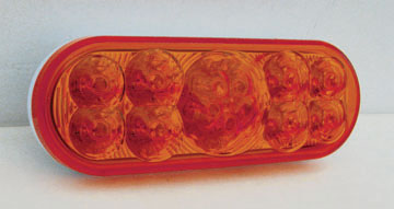 Oval Super Diode Amber Stop, Turn & Tail LED, (13 Diodes)