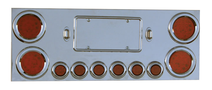 Center Panel w, 4x4inch & 6x2inch LED & 2 License LED