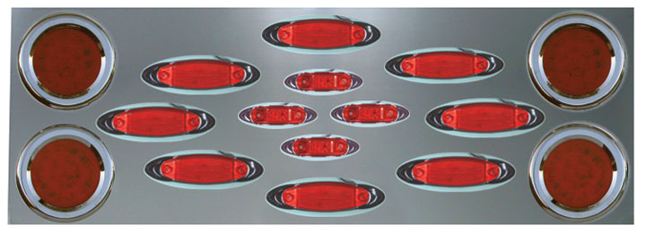 Stainless Steel Rear Center Panel with 4 x 4, 8 Infinity & 4 Small Infinity LED
