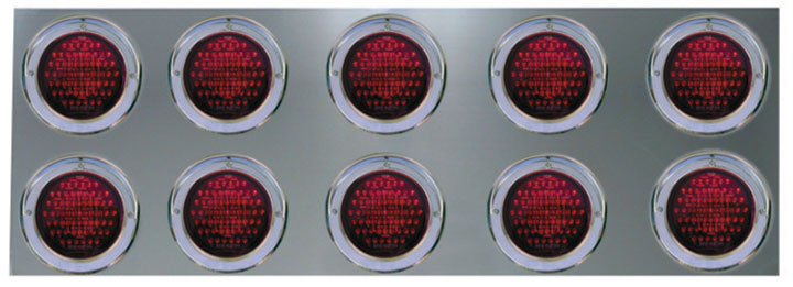 Stainless Steel Rear Center Panel with 10 x 4 LED & Bezels