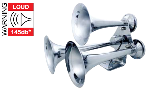 Chrome 3 Trumpet Competition Series Heavy Duty Train Horn