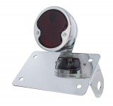 (B0X) "Bobber" Style "1932 Duo Lamp" Tail Light With Red Glass Lens - Horizontal