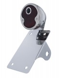 (B0X) "Bobber" Style "1932 Duo Lamp" Tail Light With Red Glass Lens & Blue Dot - Vertical