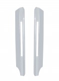 (2/Box) Stainless Steel Peterbilt 379 Side Grill Deflector W/ 2 Led Light Bar Cutout