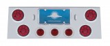 Stainless Steel Rear Center Light Panel W/ Four 4" & Three 2 1/2" Led Lights