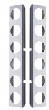 (2/Bulk) Stainless Steel Peterbilt Rear Air Cleaner Light Bracket W/ Twelve 2" Light Cutout