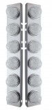 (2/Bulk) Stainless Steel Peterbilt 12 Led Cutout Air Cleaner Light Bracket W/ 17 Amber Led Watermelon Cab Light - Clear Lens