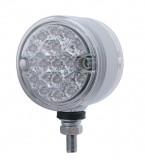 15 Amber/15 Red Led 3" Reflector Dual Function Double Face Light - Clear/Clear Lens